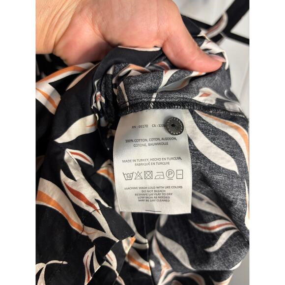 Anthropologie Hei Hei Palma Black Leaf Print Button Front Romper Size Small - Picture 7 of 7